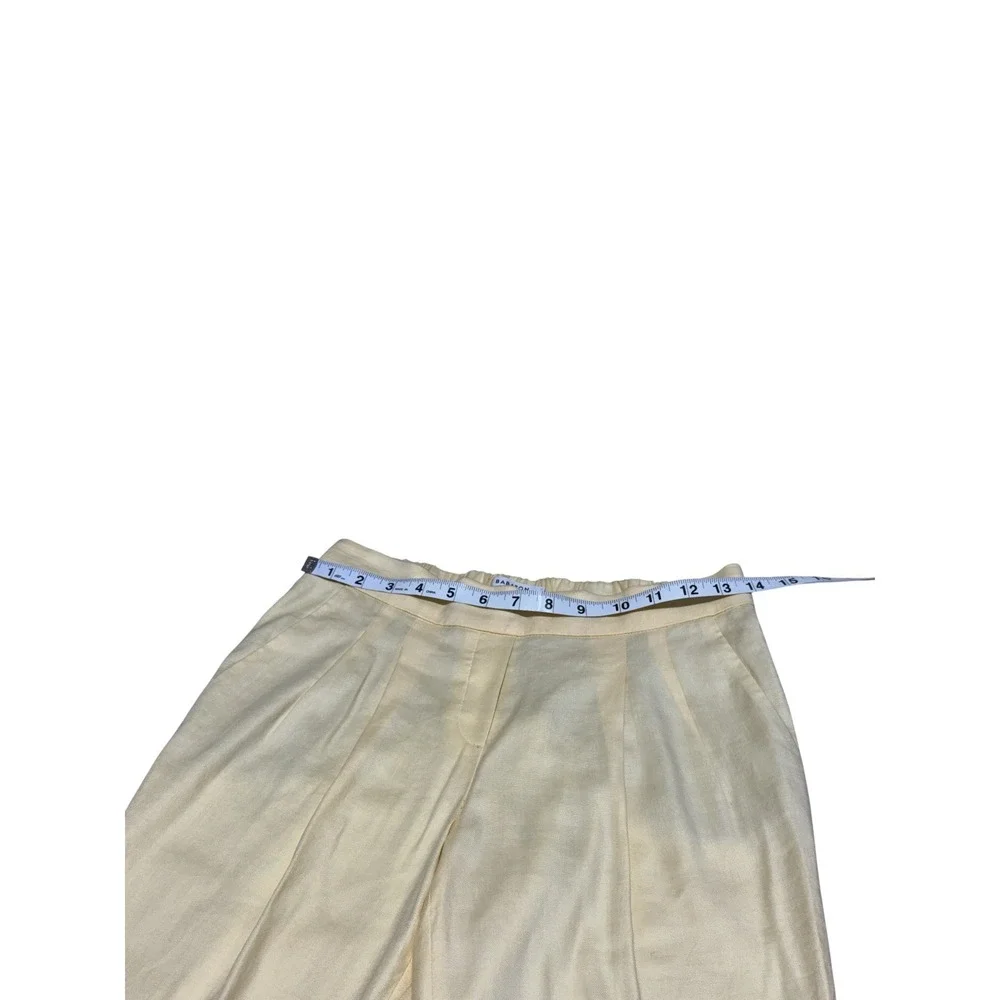 Babaton Aritzia Linen Blend Pull-On Ankle Pants Size 2 Butter Yellow Pleated